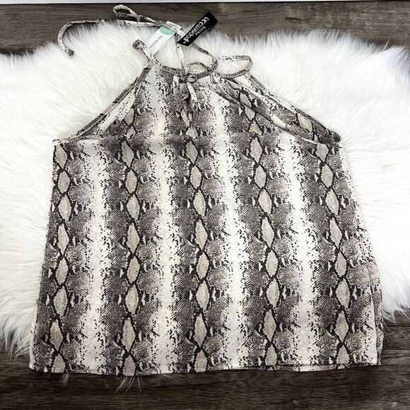 Papermoon Stitch Fix Petite MP Medium Barita Keyhole Tank Blouse Animal Print - Picture 6 of 6